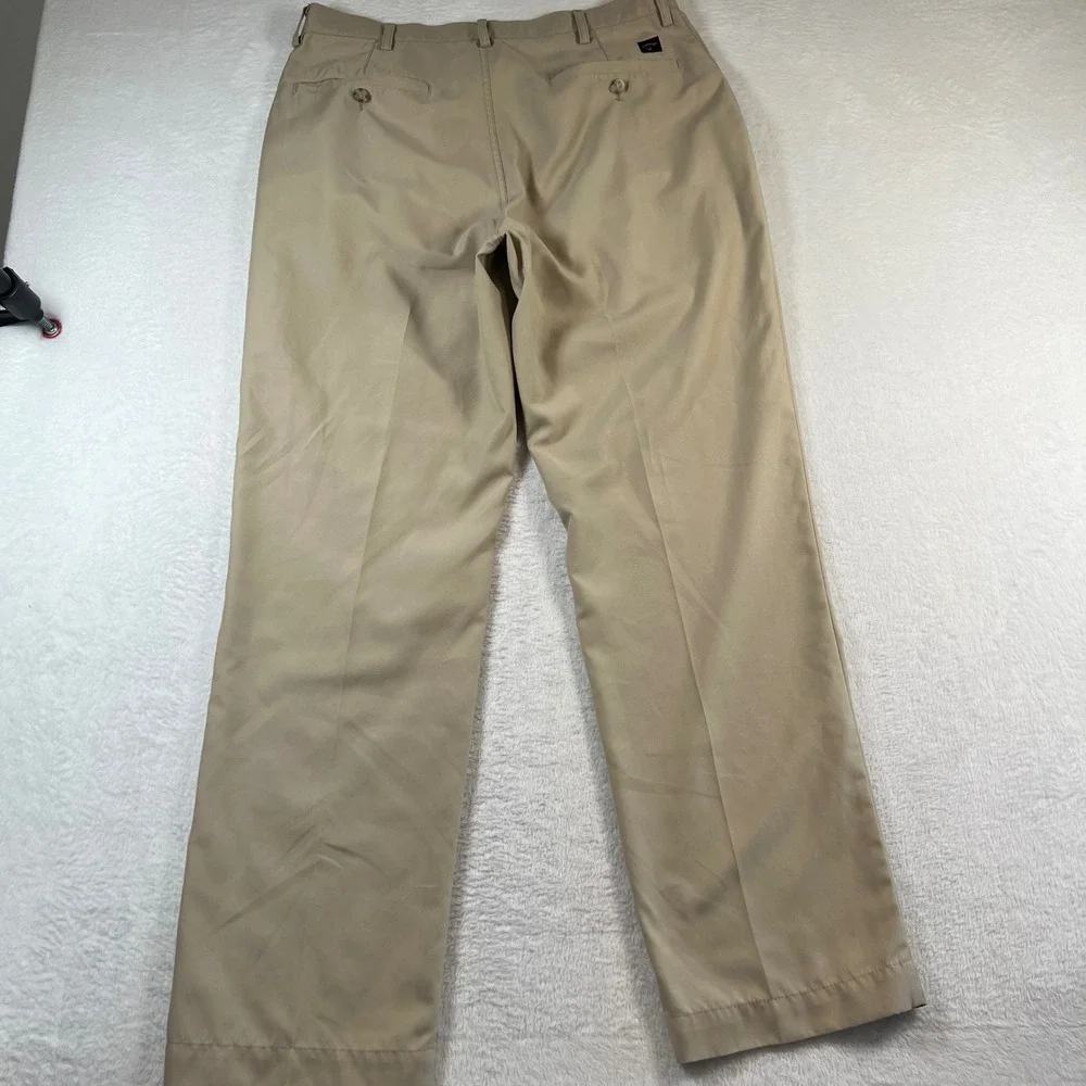 Callaway Golf Mens Tan Khaki Flat Front Performance Pants Size 34x31.5